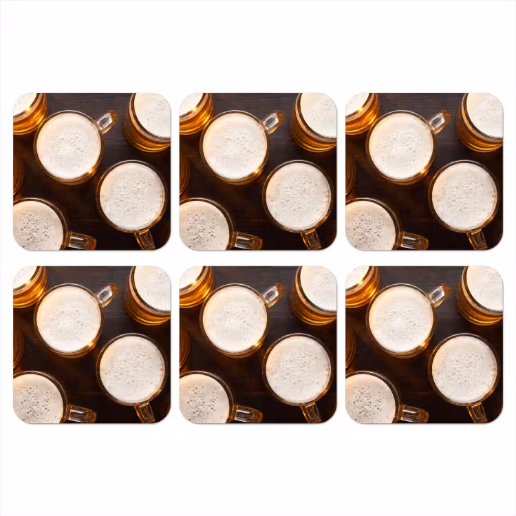 Onderzetter - Bier - Glazen - Schuim - Hout - Drank — 1