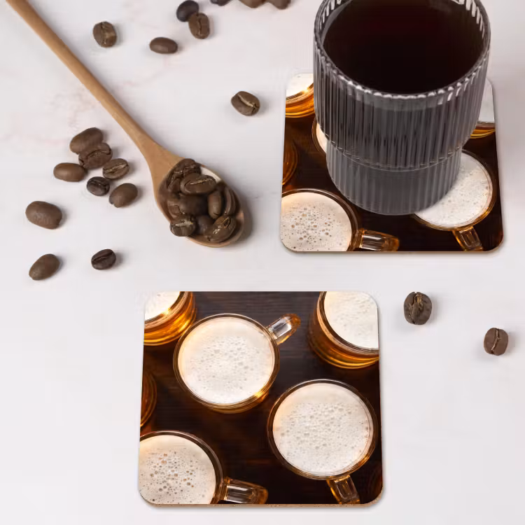 Onderzetter - Bier - Glazen - Schuim - Hout - Drank — 4