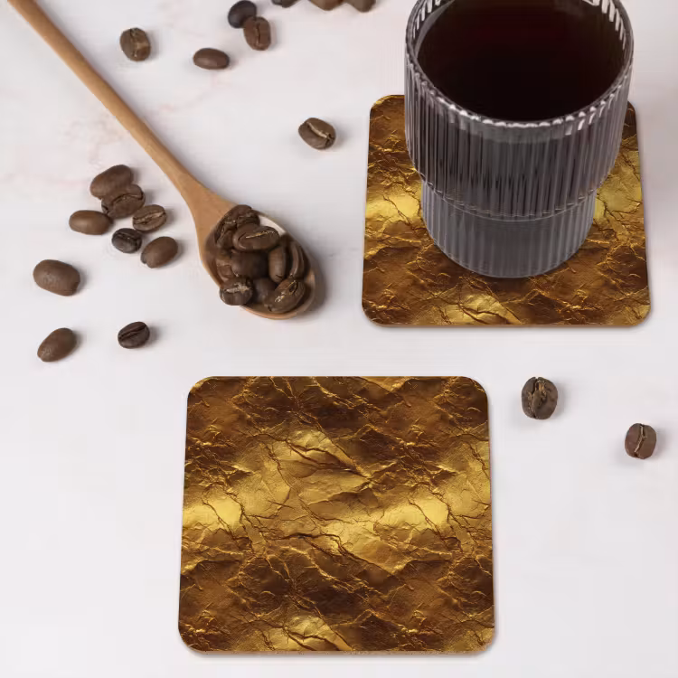 Onderzetter - Bladgoud - Textuur - Goud — 4