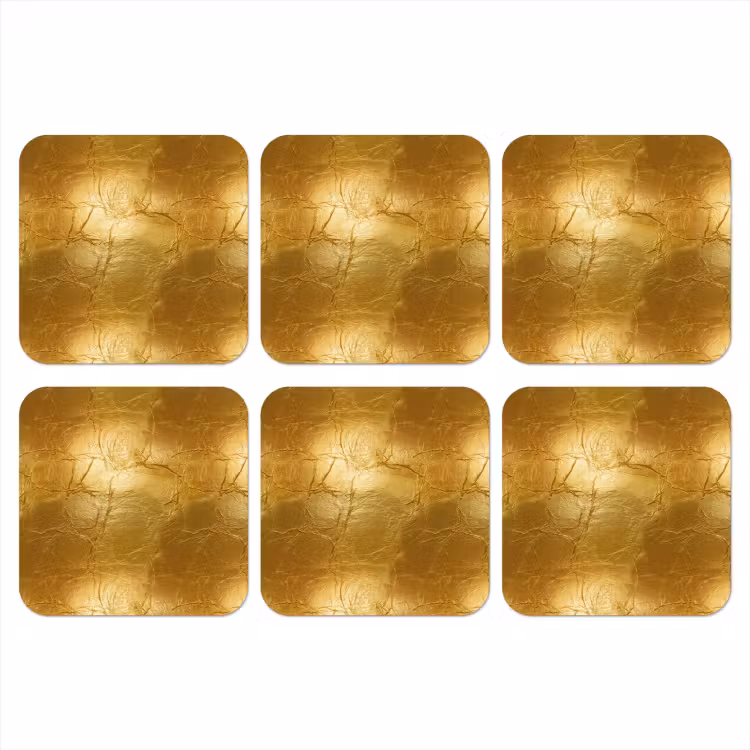 Onderzetter - Bladgoud - Vintage - Textuur - Warm Goud — 1