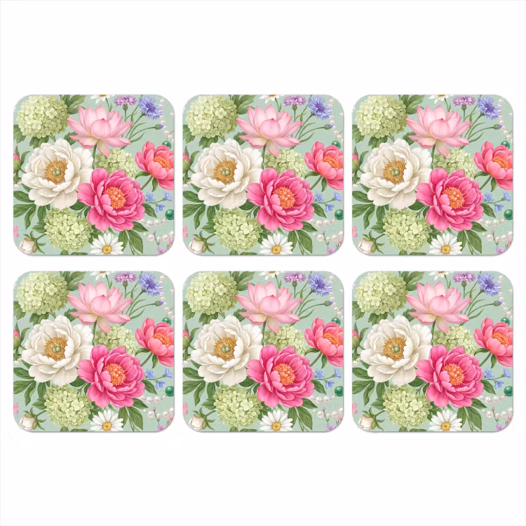 Onderzetter - Bloemen - Patroon - Botanisch - Groen — 1
