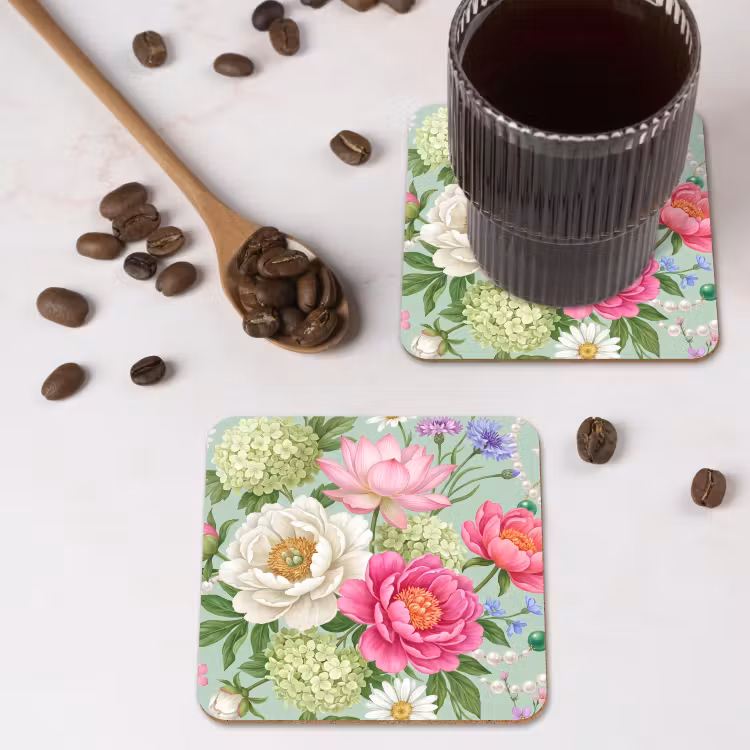 Onderzetter - Bloemen - Patroon - Botanisch - Groen — 4