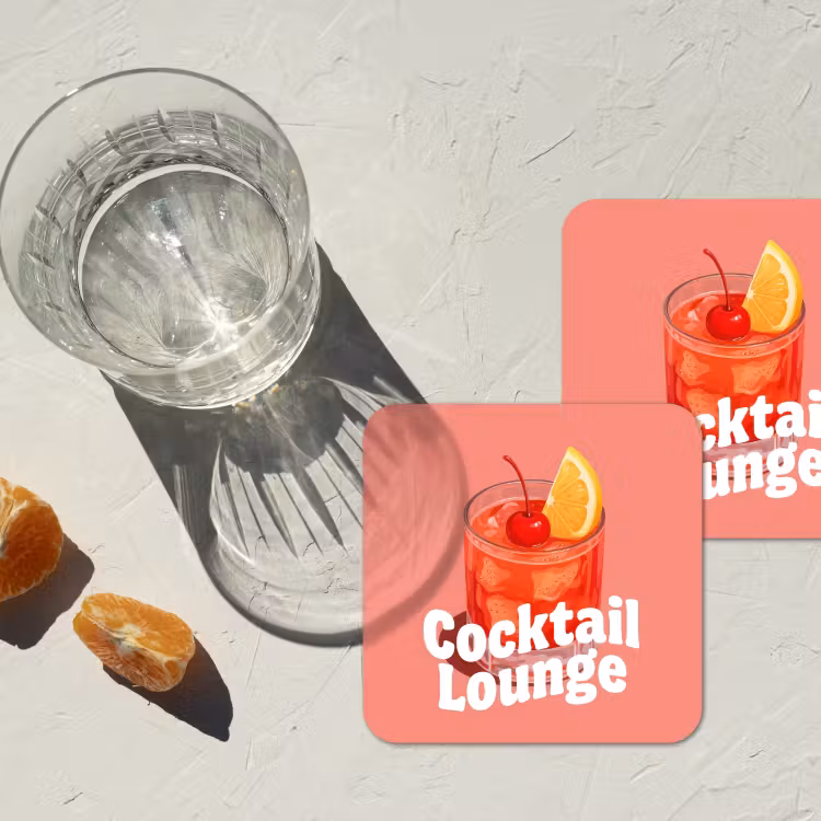 Onderzetter​ - Cocktail Lounge - Glas - Koraal — 3