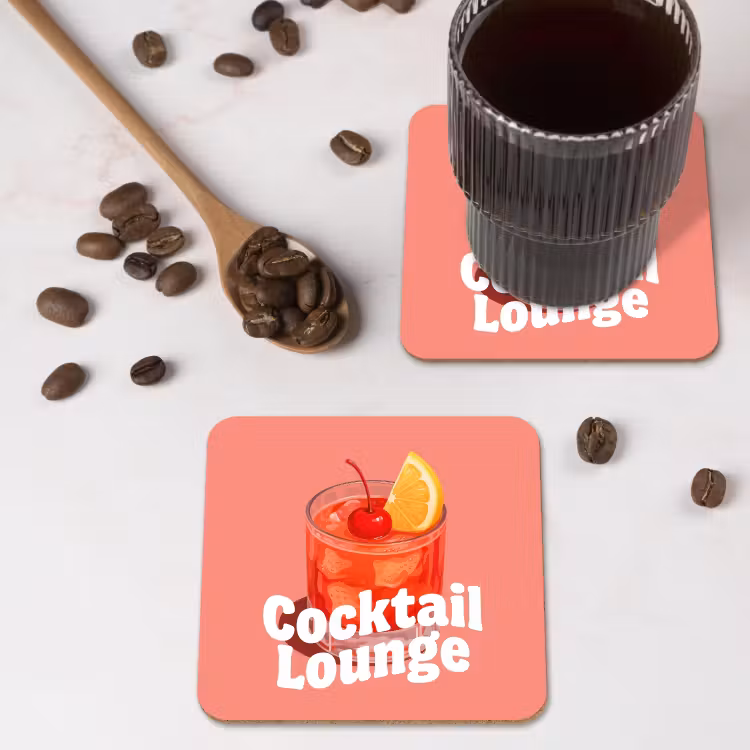Onderzetter​ - Cocktail Lounge - Glas - Koraal — 4