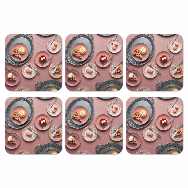 Onderzetter - Dessert - Taart - Gebak - Zoet - Roze — 1