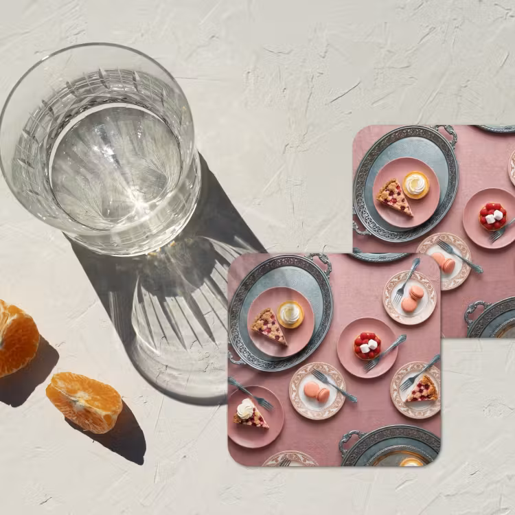 Onderzetter - Dessert - Taart - Gebak - Zoet - Roze — 3