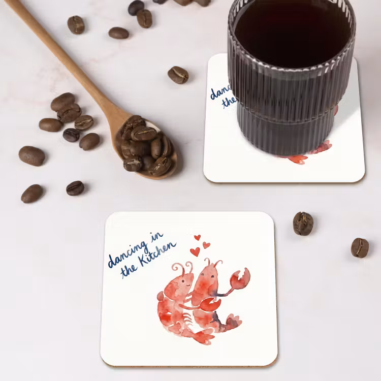 Onderzetter - Dier - Dans - Liefde - Waterverf - Rood — 4