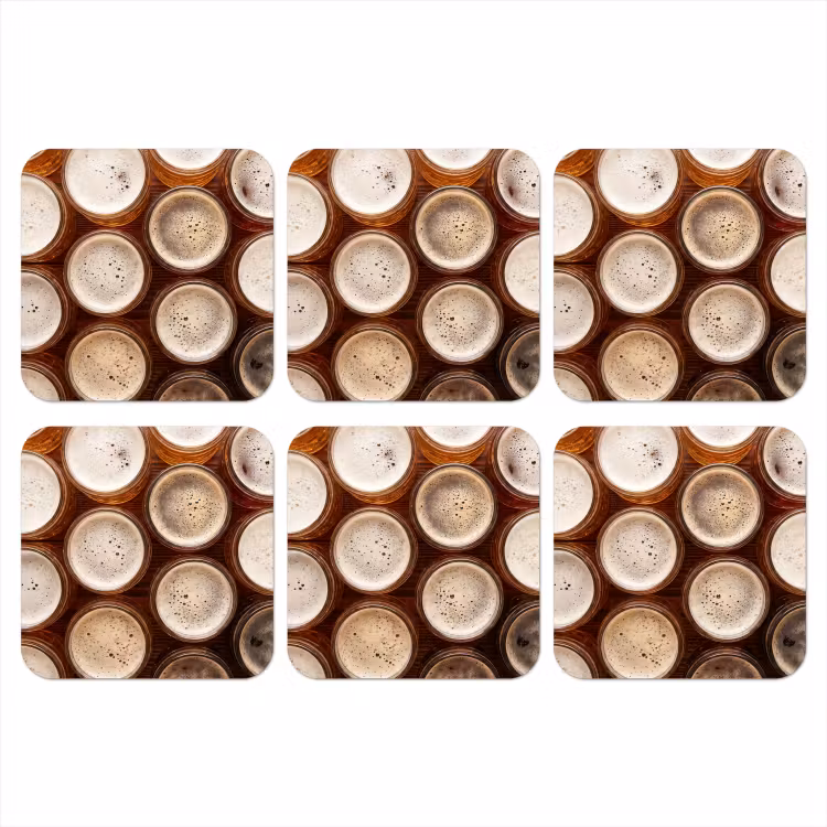 Onderzetter - Eten - Glazen - Drank - Patroon - Bruin — 1