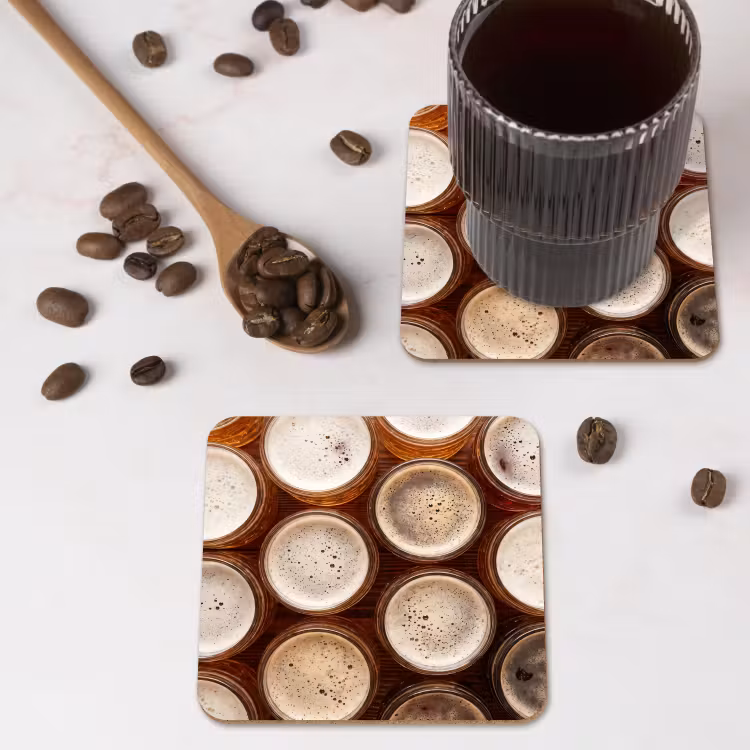 Onderzetter - Eten - Glazen - Drank - Patroon - Bruin — 4