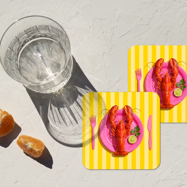 Onderzetter - Eten - Roze - Geel - Modern - Culinaire — 3
