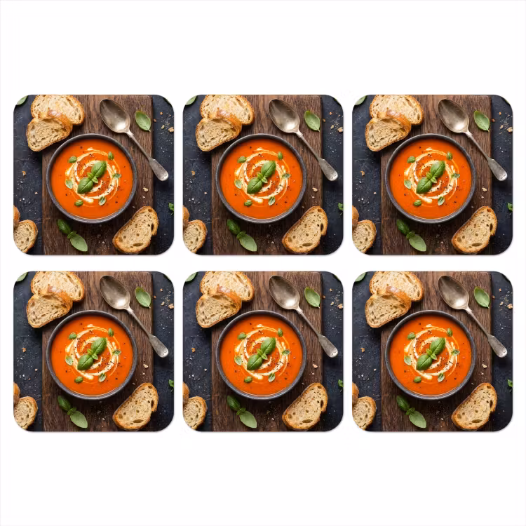 Onderzetter - Eten - Soep - Basilicum - Rustiek - Rood — 1