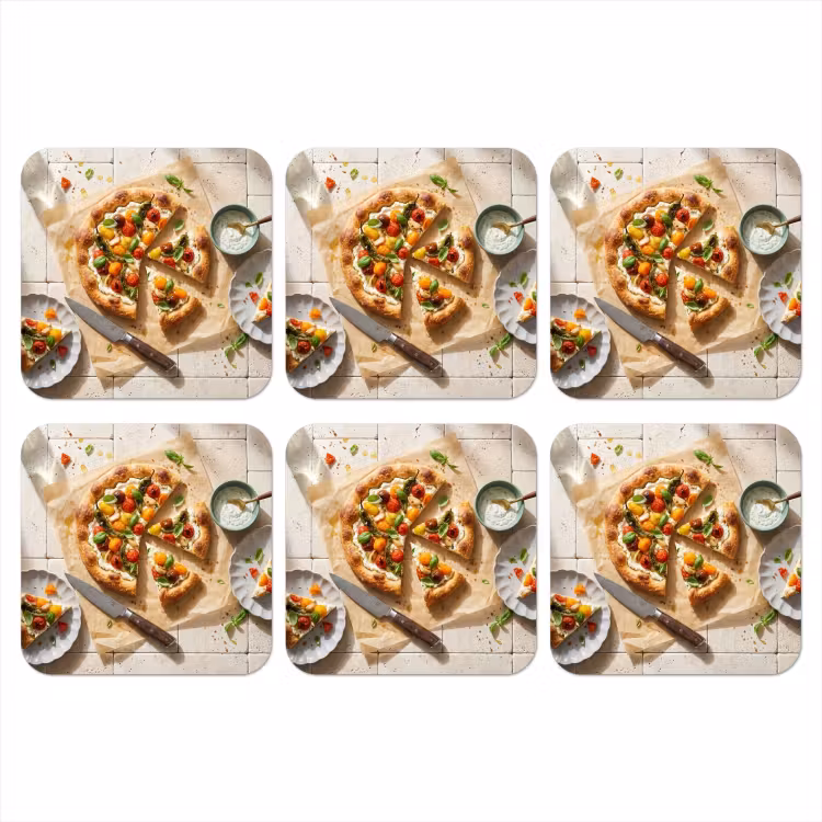 Onderzetter - Eten - Tomaten - Basilicum - Maaltijd - Vers — 1