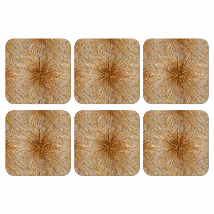 Onderzetter - Explosie - Abstract - Goud - Wit — 1