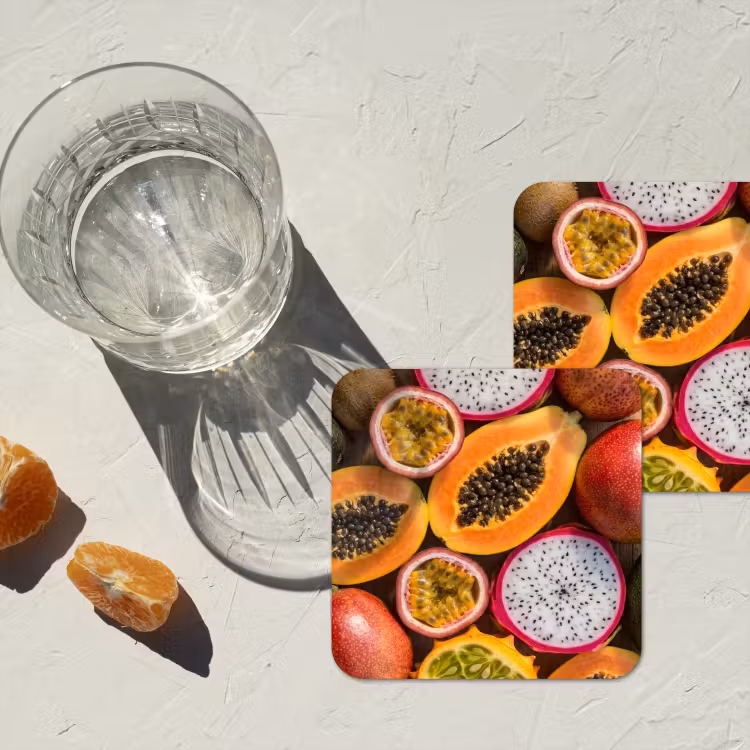 Onderzetter - Fruit - Geopend - Tropisch - Eten - Kleurrijk — 3