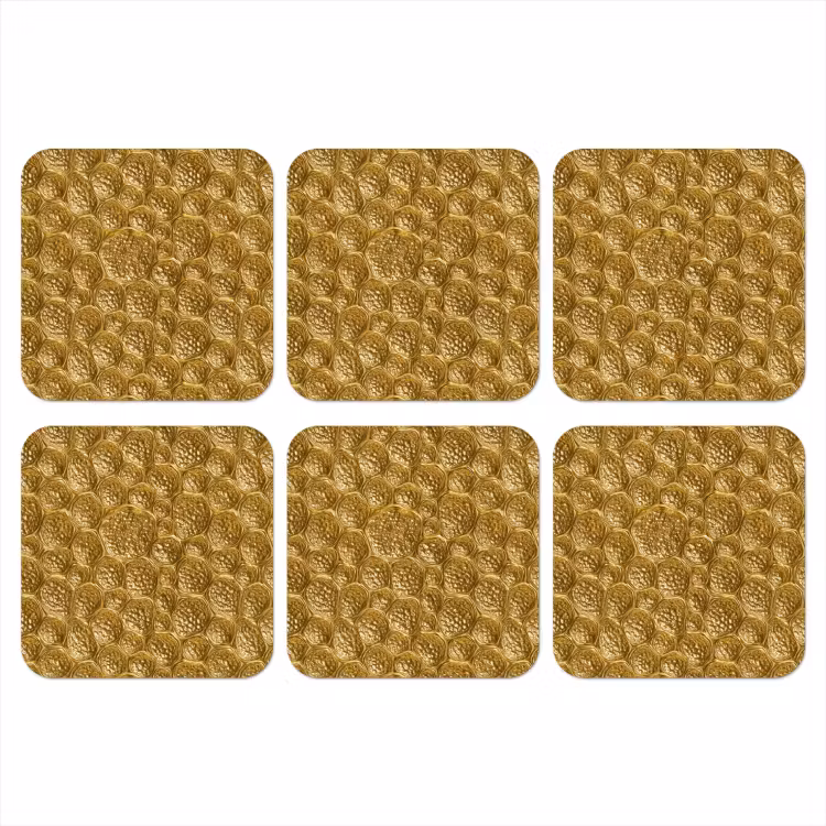 Onderzetter​ - Gehamerd - Mozaïek - Antiek - Goud — 1
