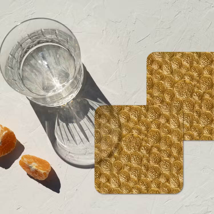 Onderzetter​ - Gehamerd - Mozaïek - Antiek - Goud — 3
