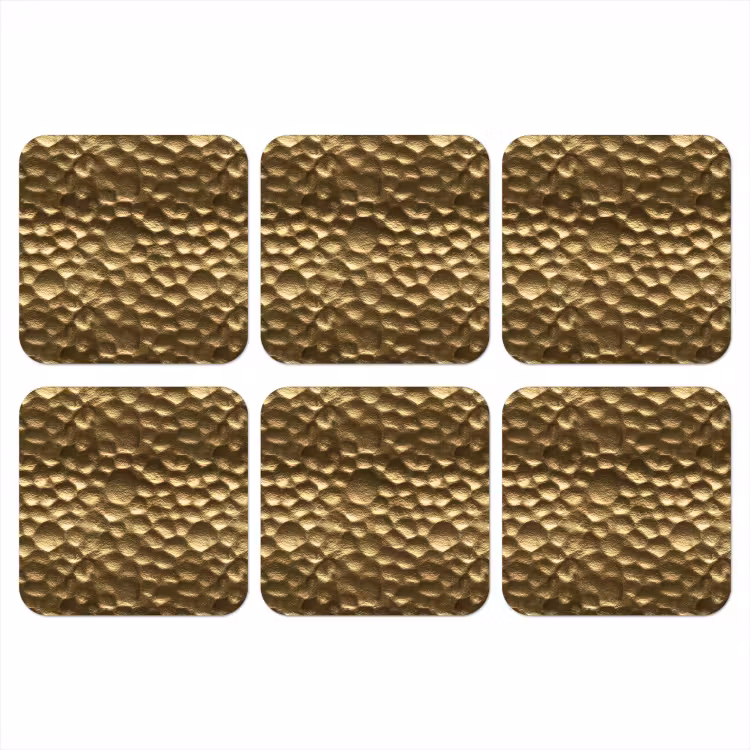 Onderzetter​ - Gehamerd - Reliëf - Textuur - Bronsgoud — 1