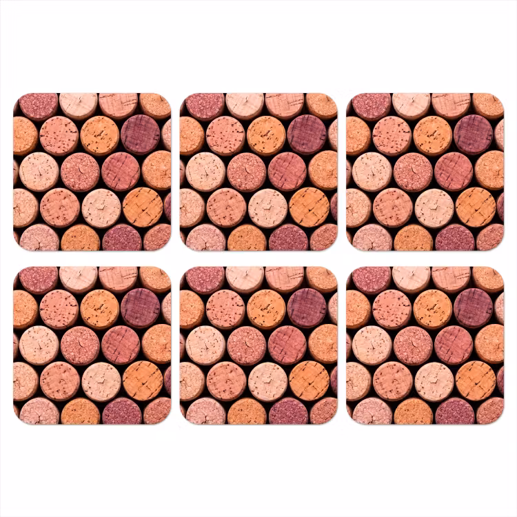Onderzetter - Kurk - Patroon - Abstract - Modern - Rood — 1
