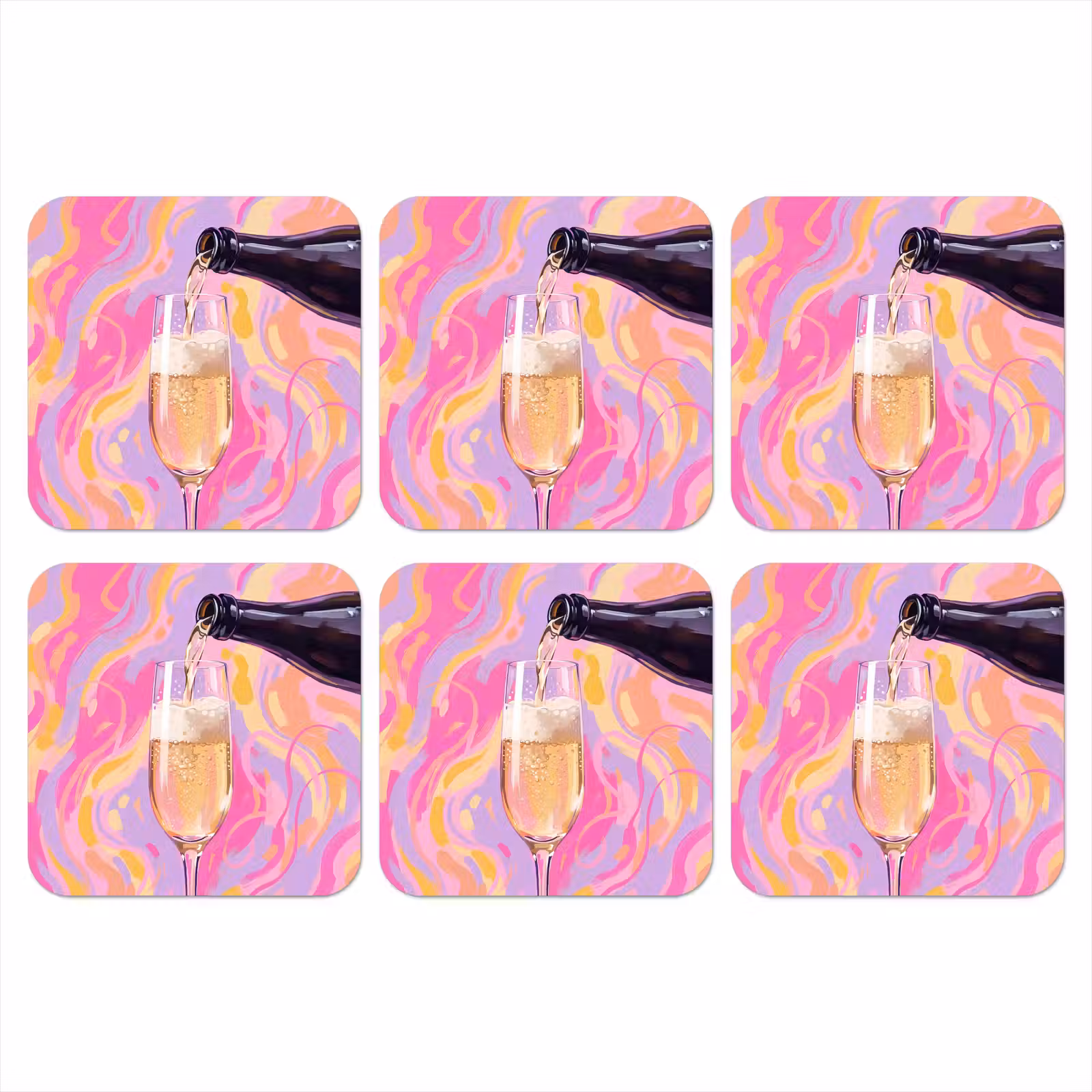 Onderzetter - Drank - Inschenken - Feest - Abstract - Roze — 1