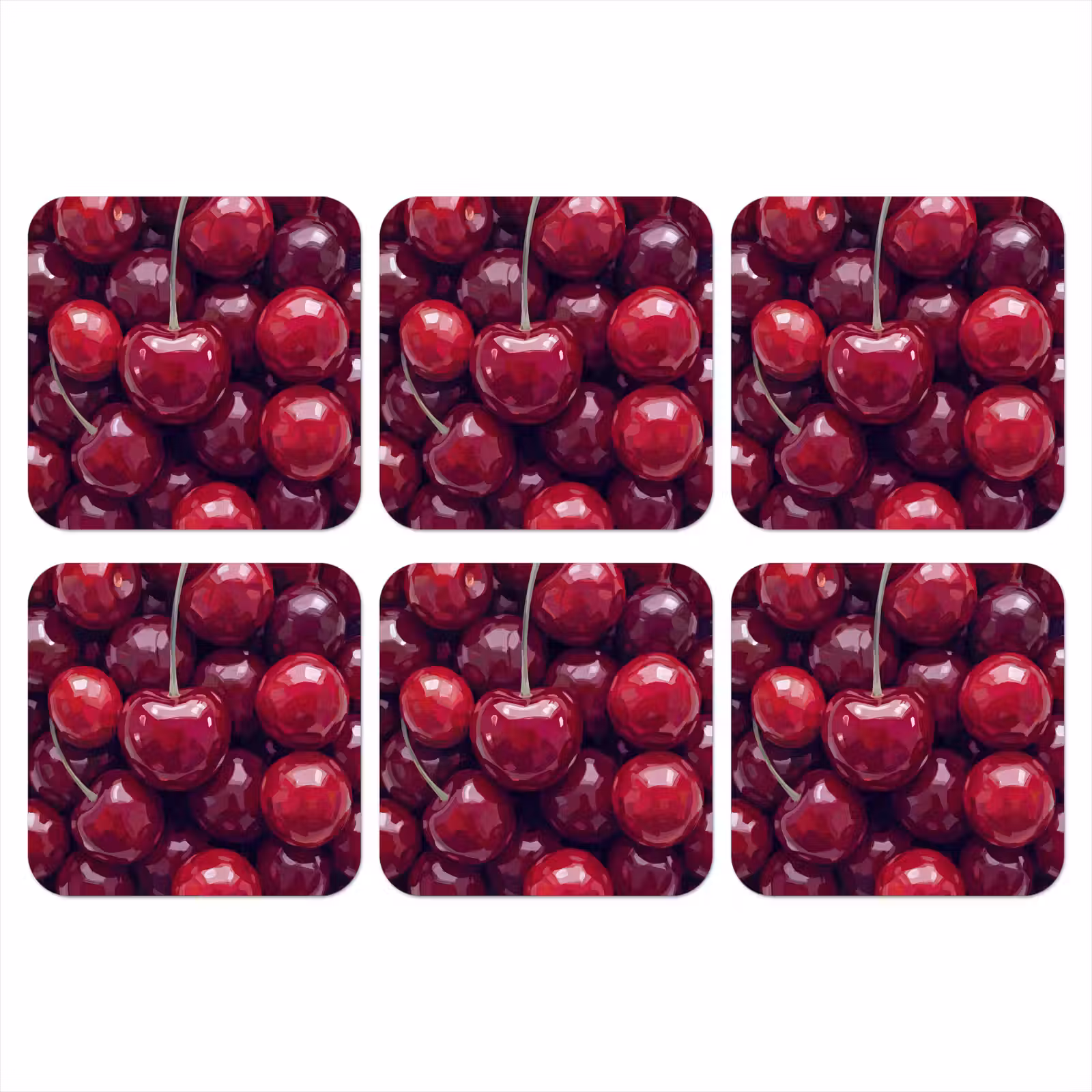 Onderzetter - Fruit - Kersen - Eten - Modern - Rood — 1