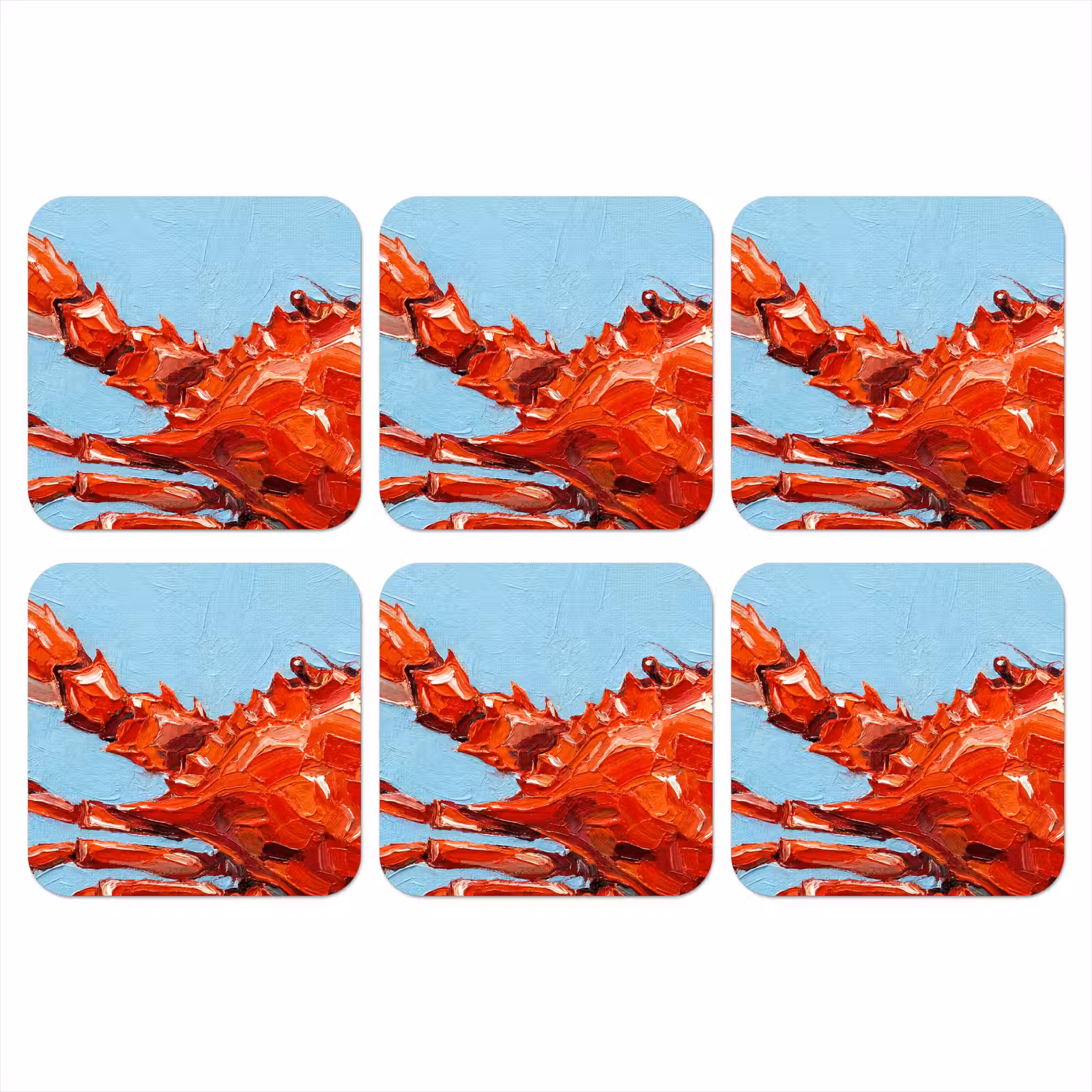 Onderzetter - Krab - Zee - Dieren - Abstract - Rood — 1