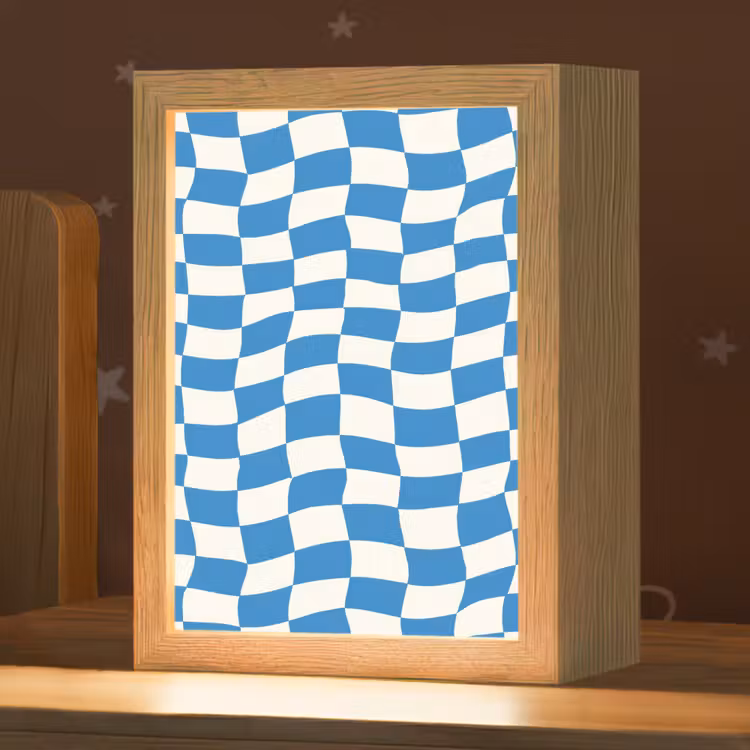 Nachtlampje - Golvend - Patroon - Blauw — 1