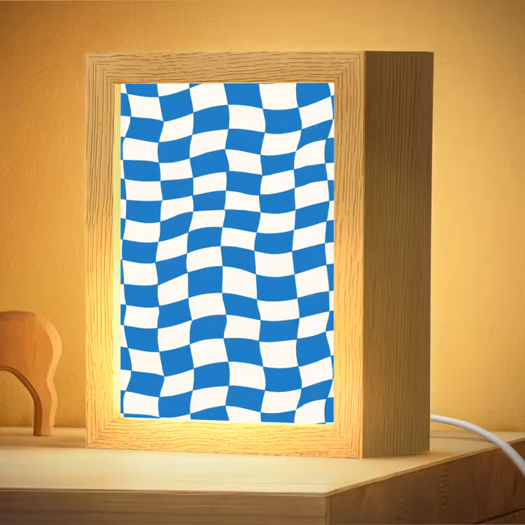 Nachtlampje - Golvend - Patroon - Blauw — 4