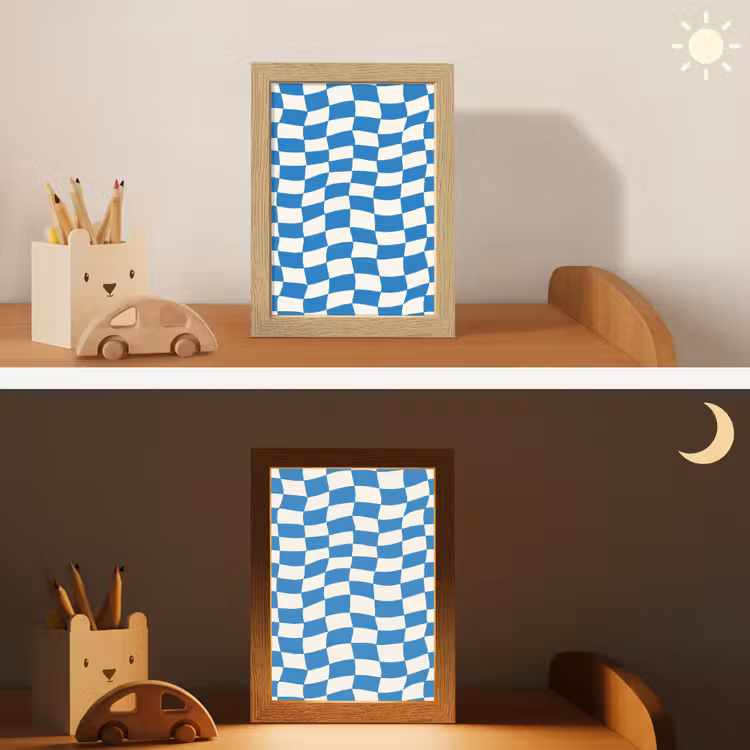 Nachtlampje - Golvend - Patroon - Blauw — 7