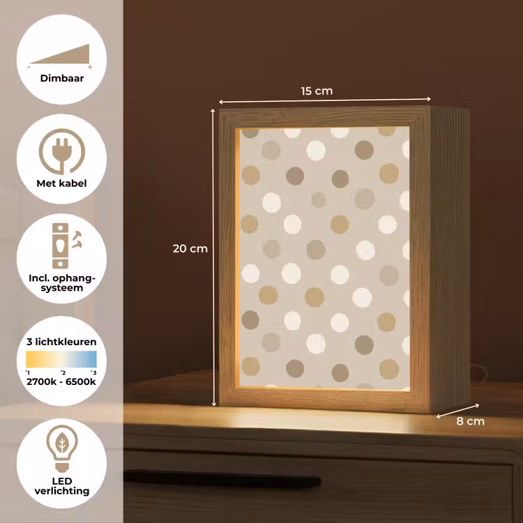 Nachtlampje - Polka - Dots - Beige — 2