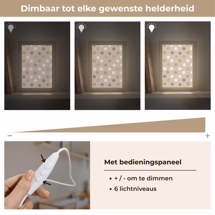 Nachtlampje - Polka - Dots - Beige — 6