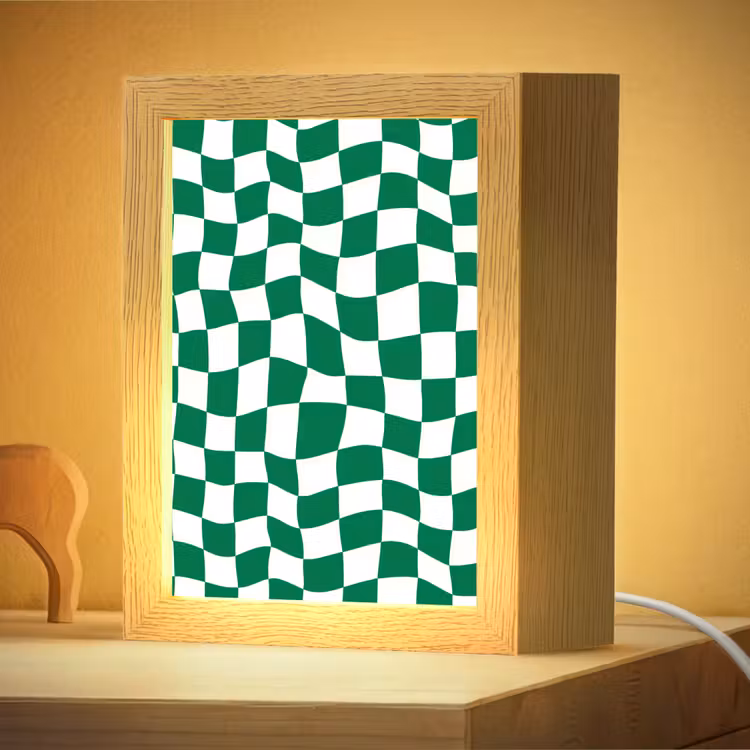 Nachtlampje - Schaakbord - Golvend - Groen — 4