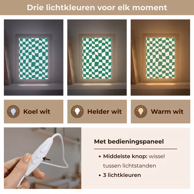 Nachtlampje - Schaakbord - Golvend - Groen — 5