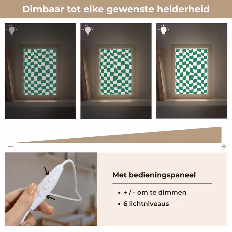 Nachtlampje - Schaakbord - Golvend - Groen — 6