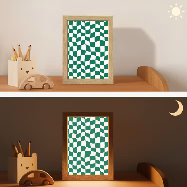 Nachtlampje - Schaakbord - Golvend - Groen — 7