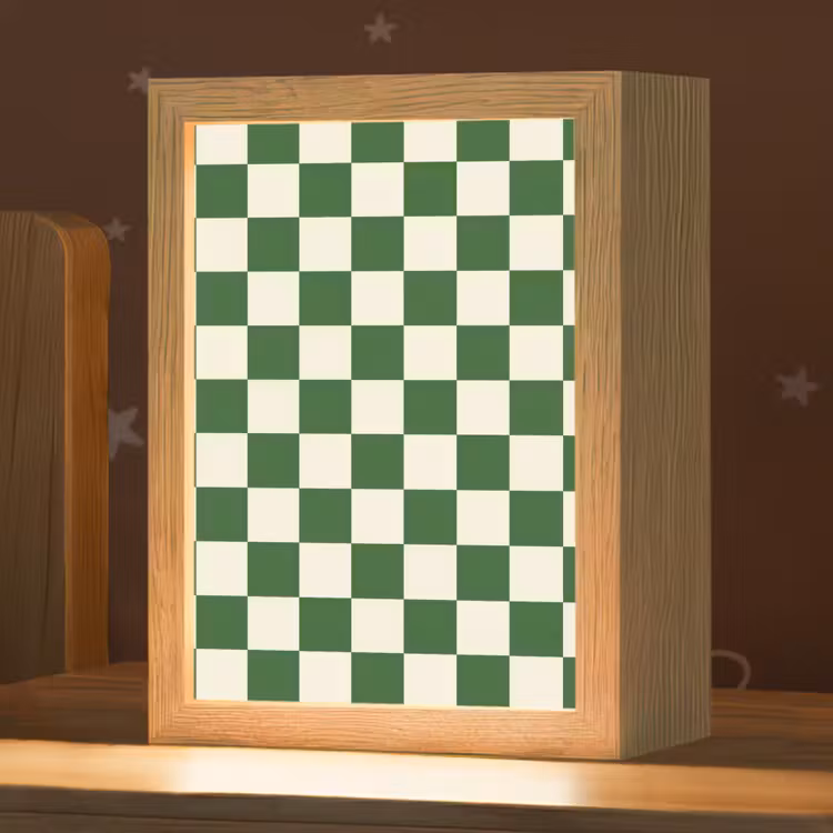 Nachtlampje - Schaakbord - Patroon - Groen — 1