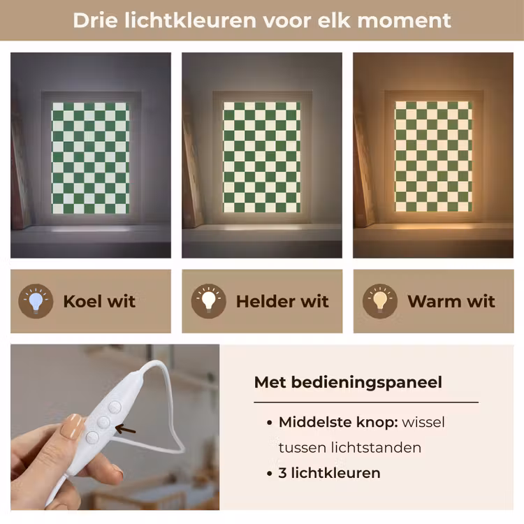 Nachtlampje - Schaakbord - Patroon - Groen — 5