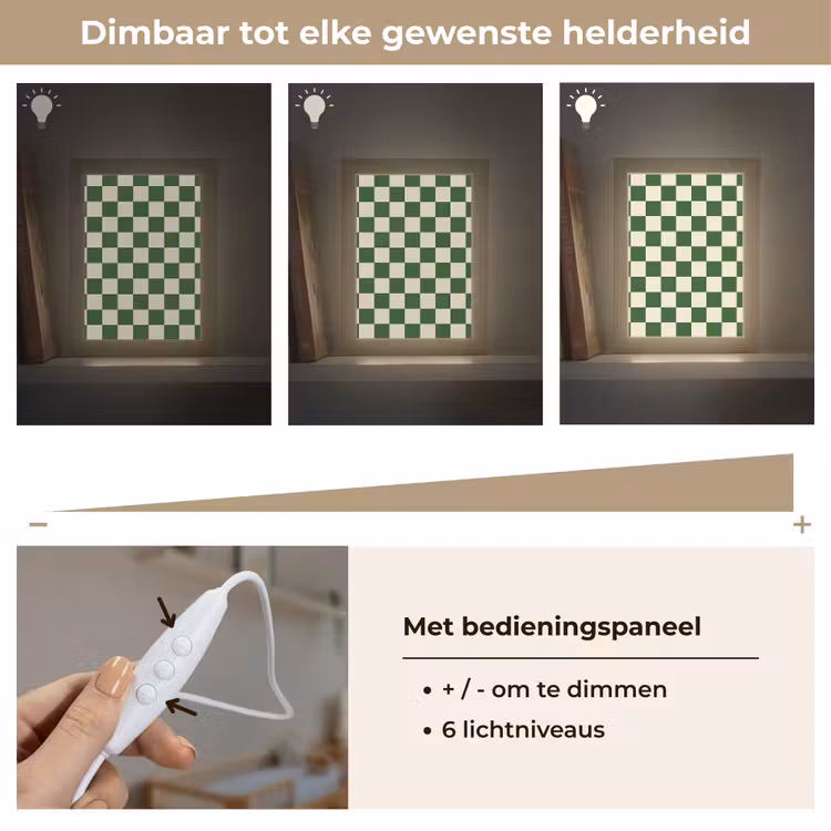 Nachtlampje - Schaakbord - Patroon - Groen — 6