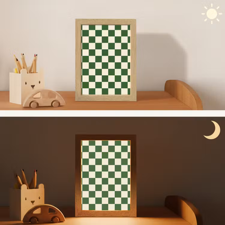 Nachtlampje - Schaakbord - Patroon - Groen — 7