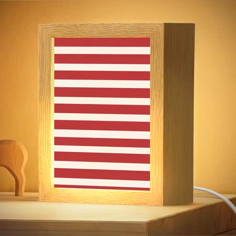 Nachtlampje - Strepen - Patroon - Rood — 4