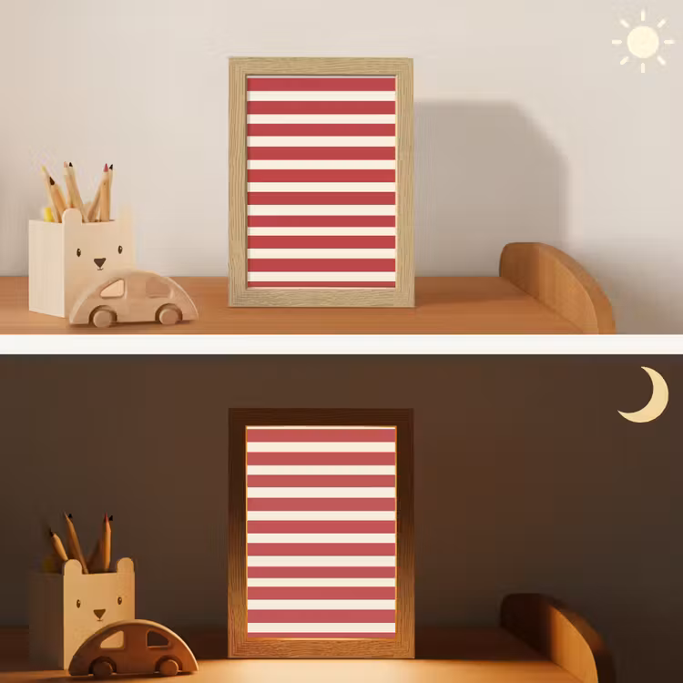 Nachtlampje - Strepen - Patroon - Rood — 7