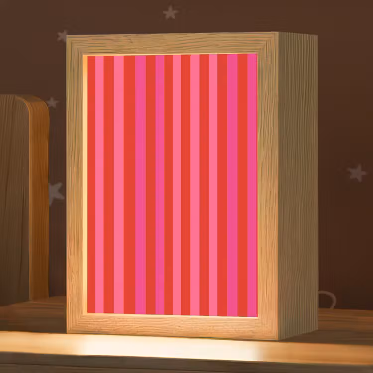 Nachtlampje - Verticaal - Strepen - Roze — 1