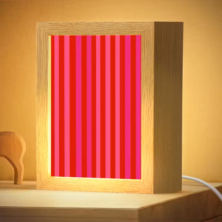 Nachtlampje - Verticaal - Strepen - Roze — 4