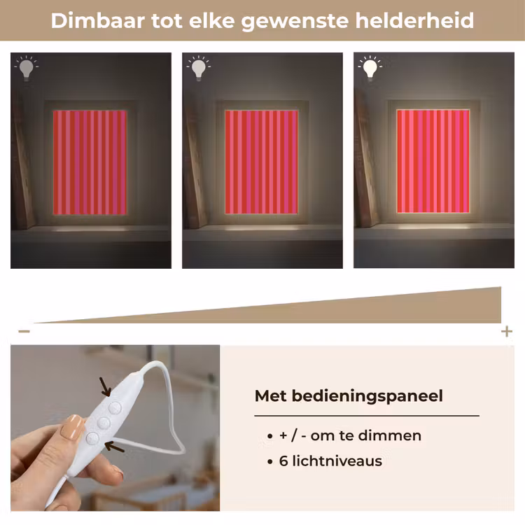 Nachtlampje - Verticaal - Strepen - Roze — 6