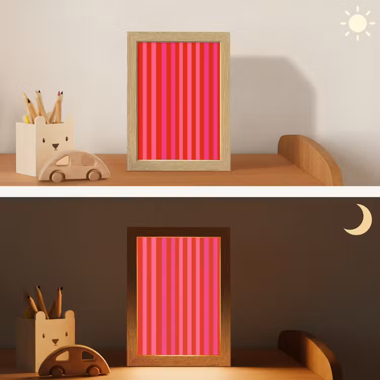 Nachtlampje - Verticaal - Strepen - Roze — 7
