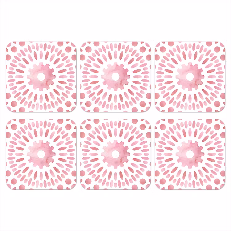 Onderzetter - Abstract - Vormen - Patroon - Aquarel - Roze — 1