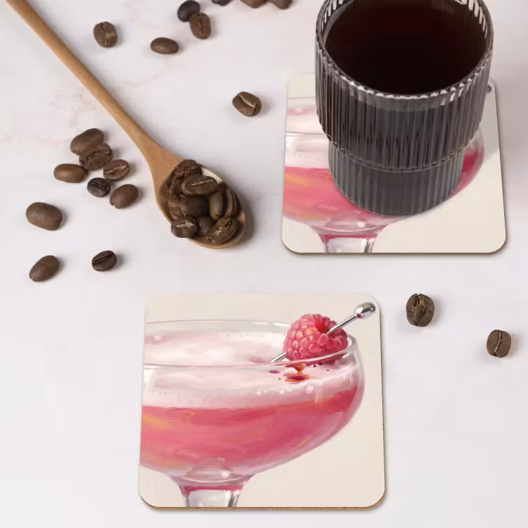Onderzetter - Cocktail - Framboos - Drank - Modern - Roze — 4