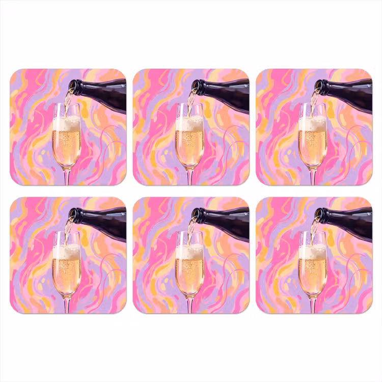 Onderzetter - Drank - Inschenken - Feest - Abstract - Roze — 1