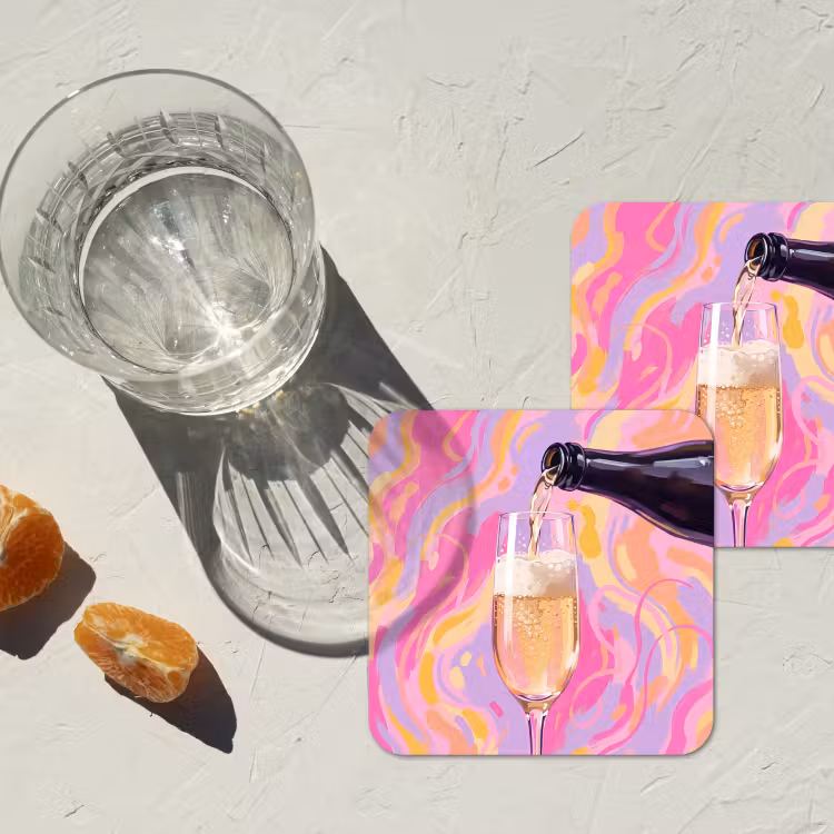 Onderzetter - Drank - Inschenken - Feest - Abstract - Roze — 3