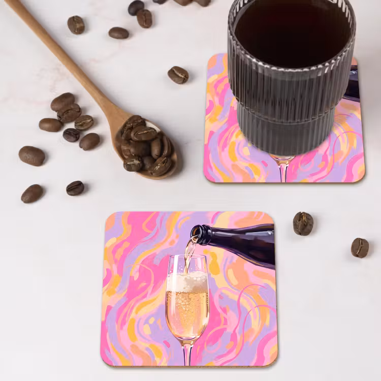 Onderzetter - Drank - Inschenken - Feest - Abstract - Roze — 4