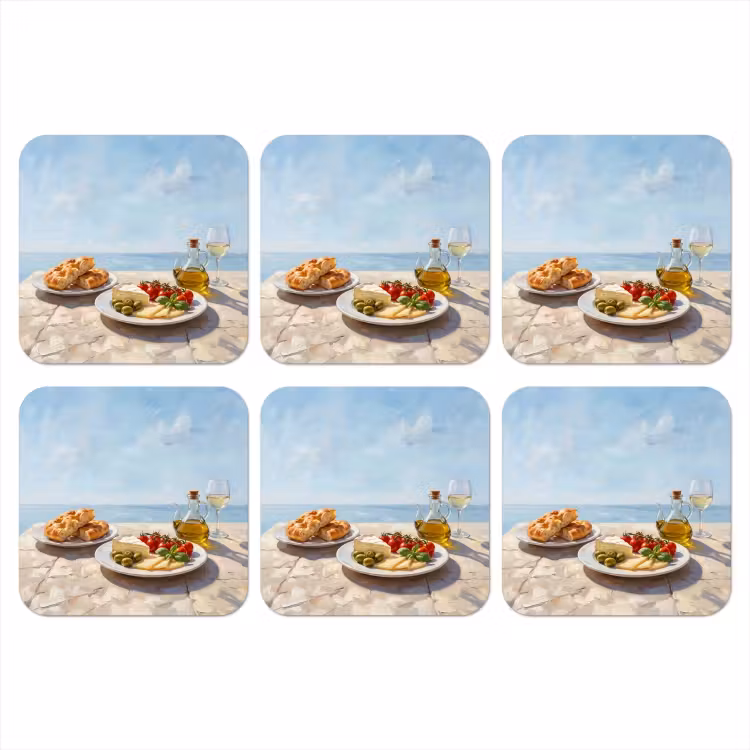 Onderzetter - Eten - Middellandse Zee - Natuur - Geschilderd — 1
